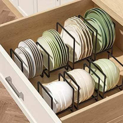 Metal Dish Rack Space Saving Kitchen Plate and Utensil Organizer