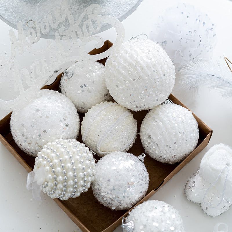 6pcs Luxe White Decor Balls
