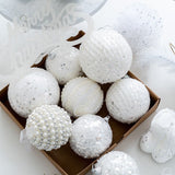 6pcs Luxe White Decor Balls