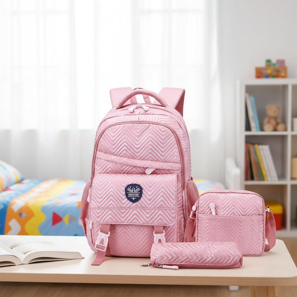 Patterned School And Casual Bag Set