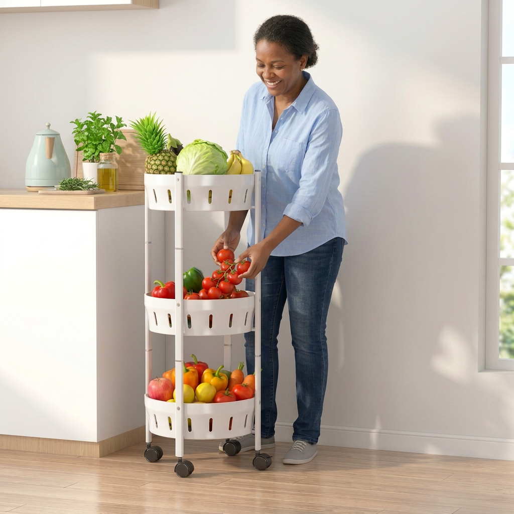 Foldable Rotating Vegetable & Fruit Rack
