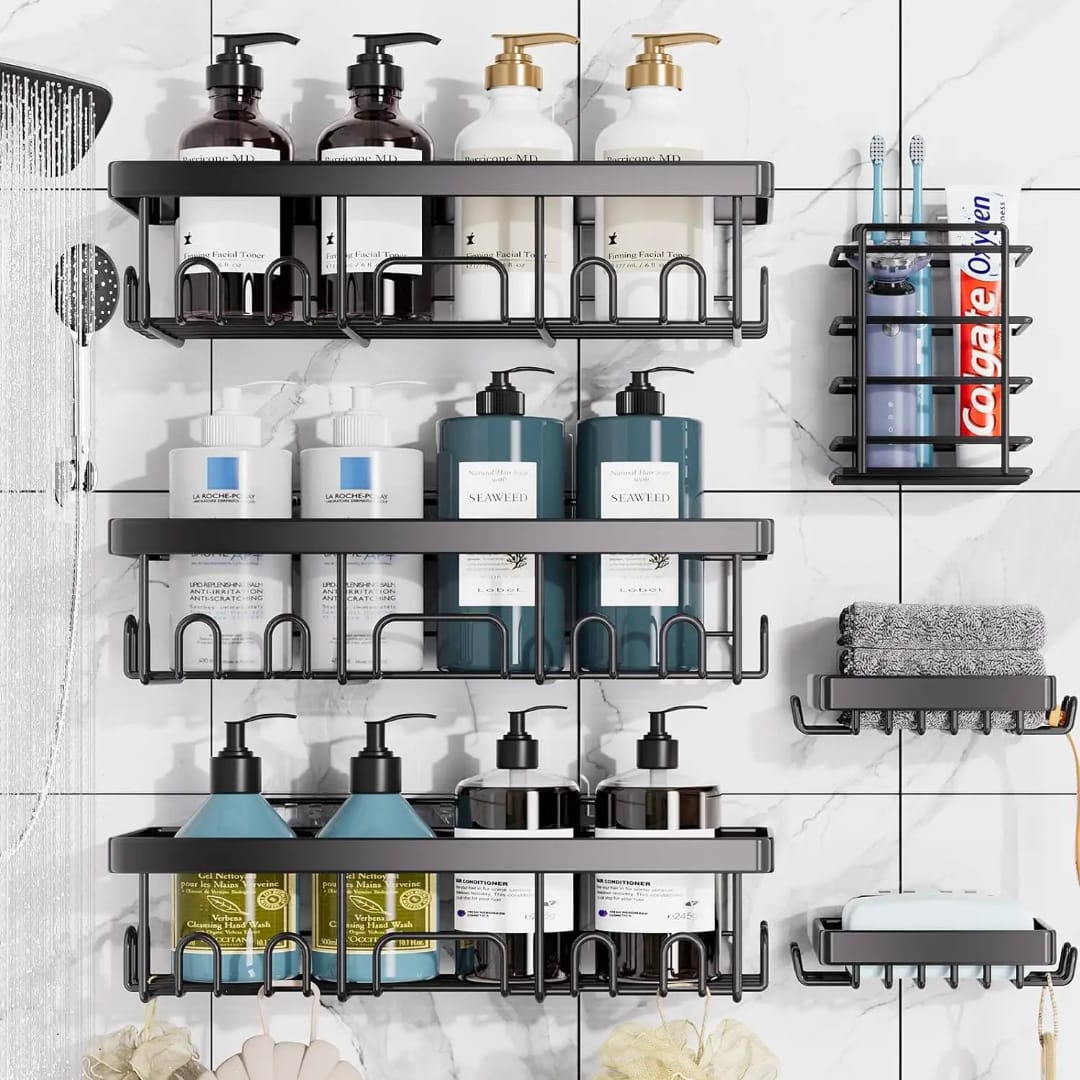 Metal Carbon Shower Caddy Shelf