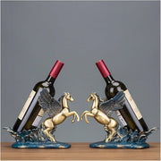 Glam tabletop wine bottle holder designed for elegant display of a single wine bottle on dining tables or kitchen counters. 