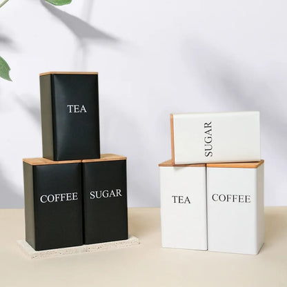 Coffee Jar Set with Bamboo Lid
