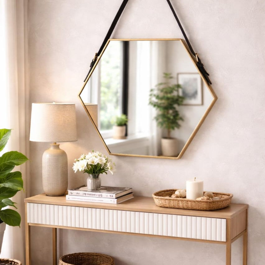 HD Hexagonal Decorative Hanging Mirror