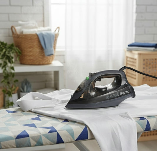 Synix steam iron with nonstick soleplate, fast heat up, and 250 ml water tank