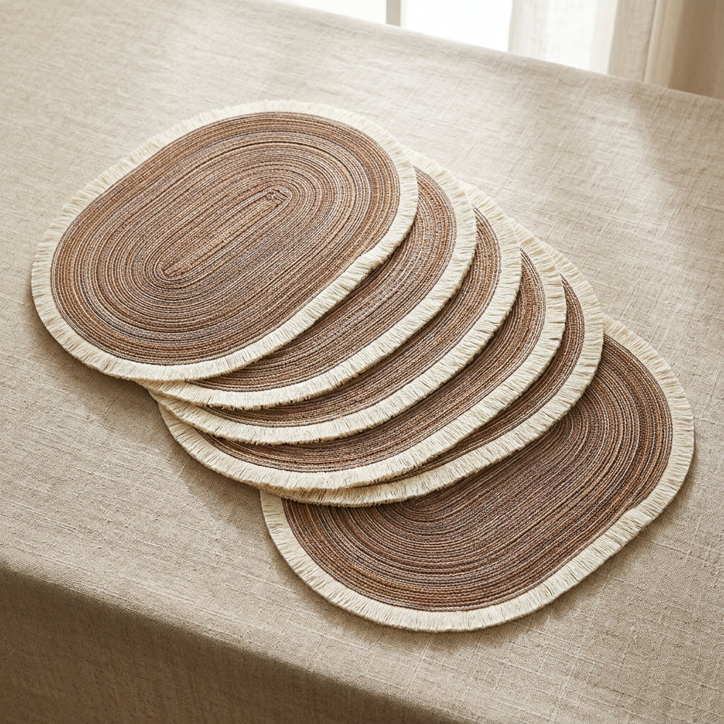 6Pcs Oval Washable Non Slip Table Mats