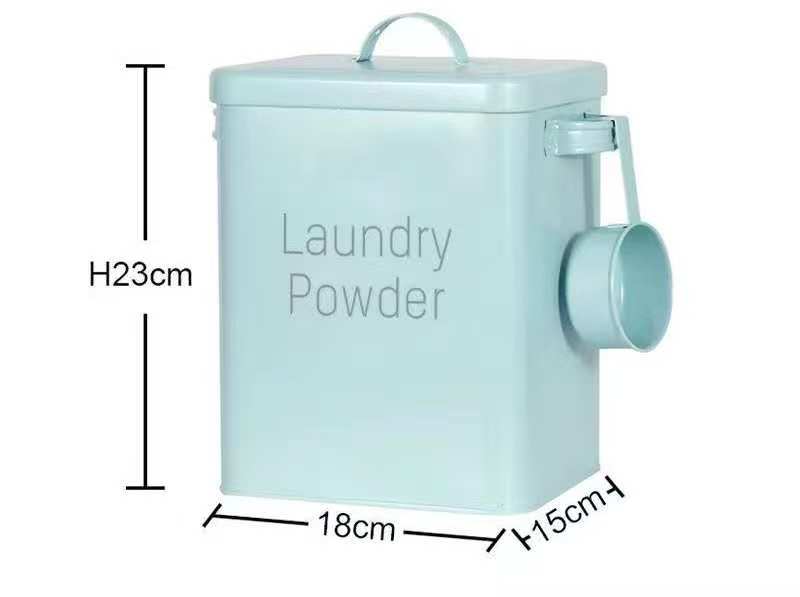 3kg Alloy Laundry Powder Storage Tin with Scoop
