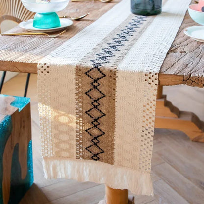 Bohemian Style Table Runner with Tassels