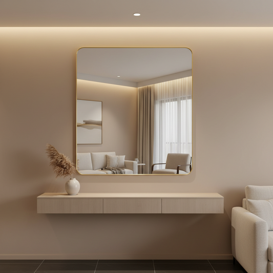 Unbreakable rectangular wall mirror 60cm x 80cm.