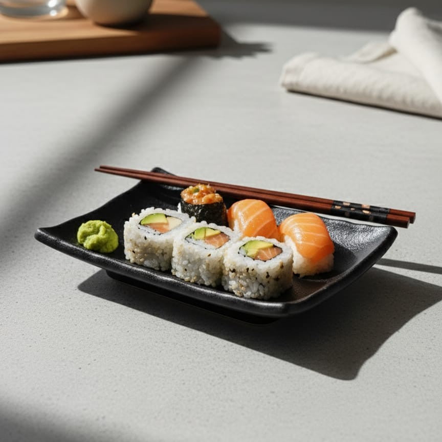 Stoneware Rectangular Black Plate