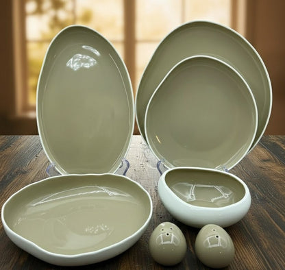 27Pc European Double Glaze Porcelain Dinner Set