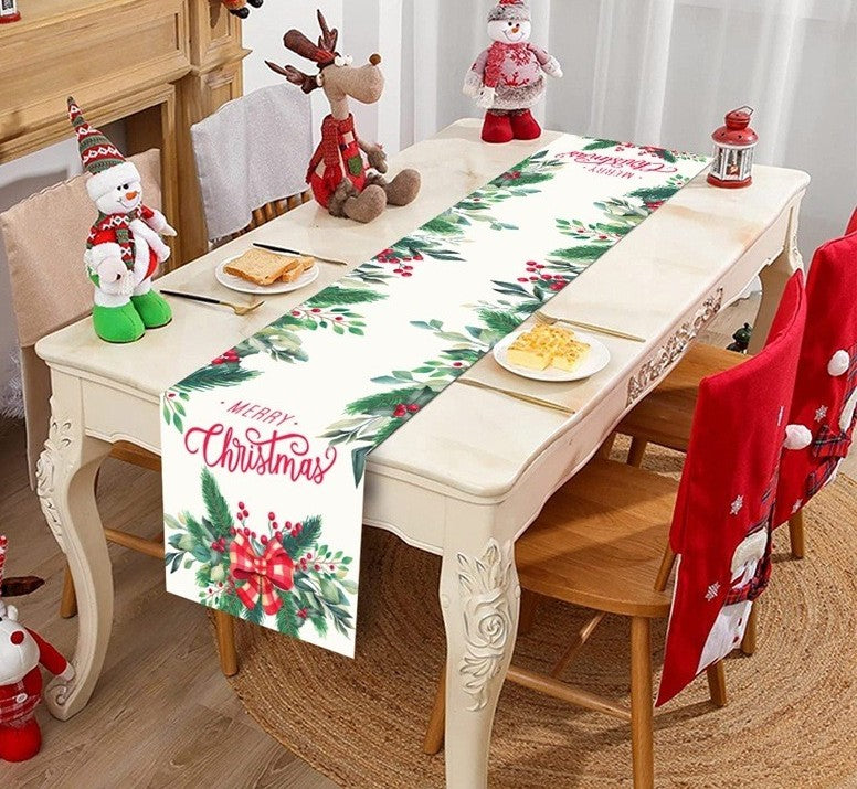 Christmas Santa Snowflake Table Runner