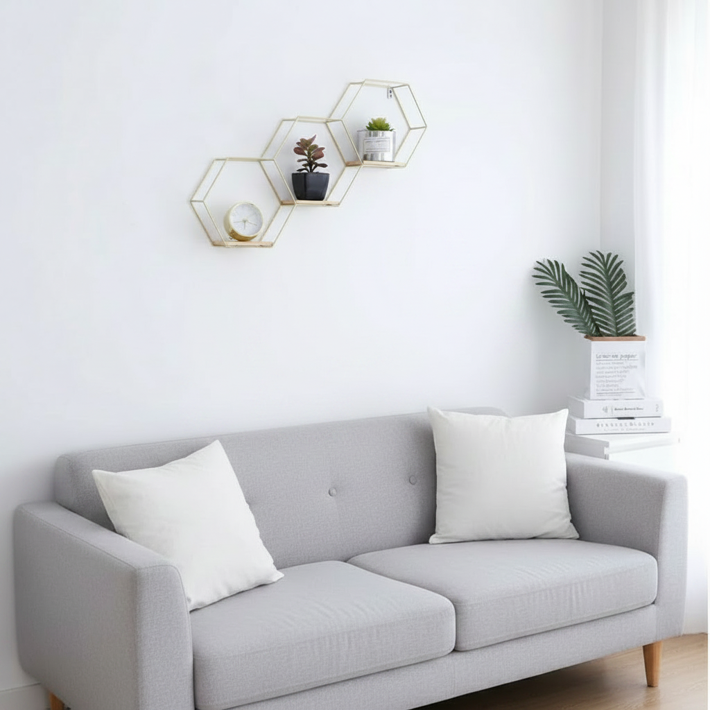 Hexagon Wall Shelf Rack