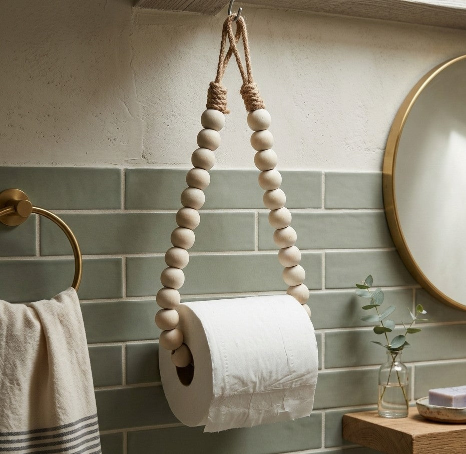 Beaded Rope Tissue & Hand Towel Holder