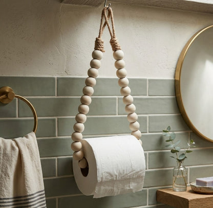 Beaded Rope Tissue & Hand Towel Holder