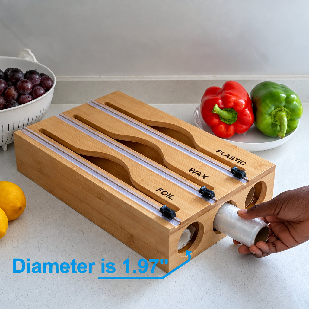 3 Layer Bamboo Wrap Dispenser with Cutter