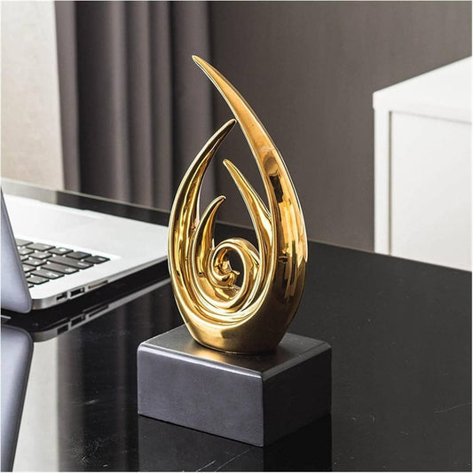 Modern abstract ceramic sculpture figurine for home or office décor