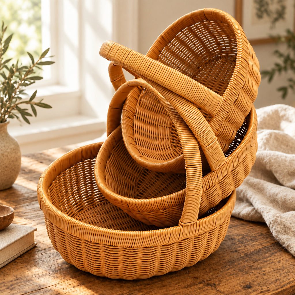 3 in 1 Rattan Multifunctional Storage Basket