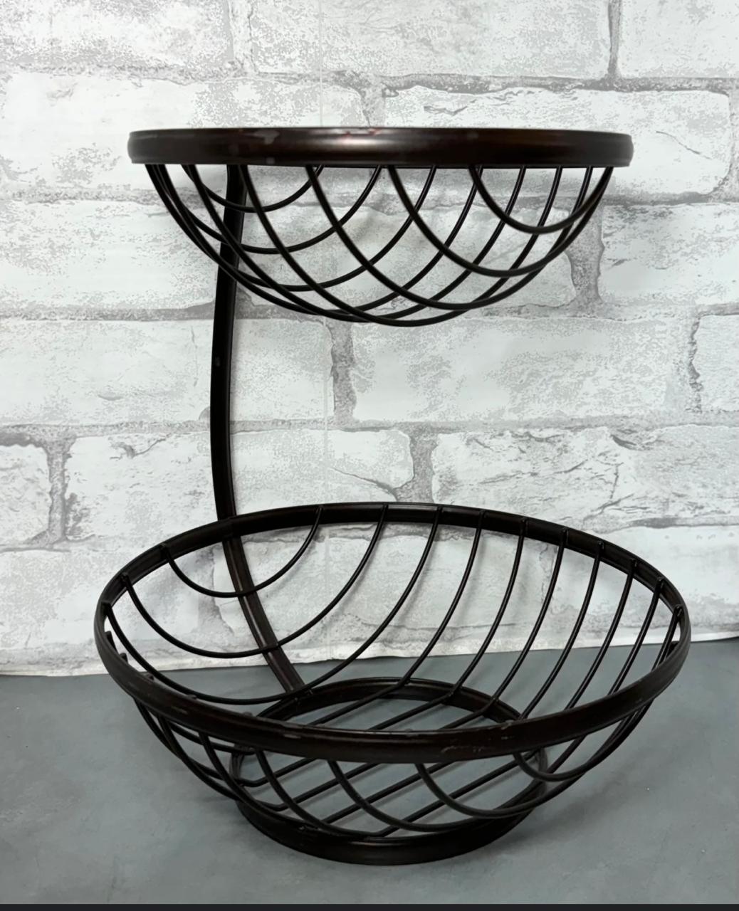 2 Tier Metallic Fruit Rack