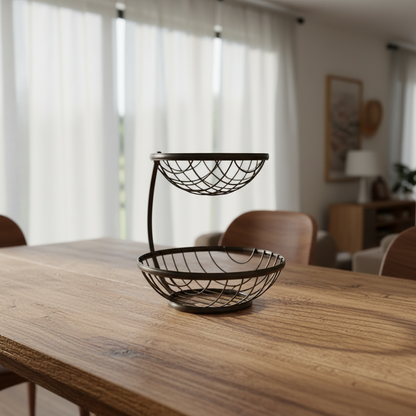 2 Tier Metallic Fruit Rack