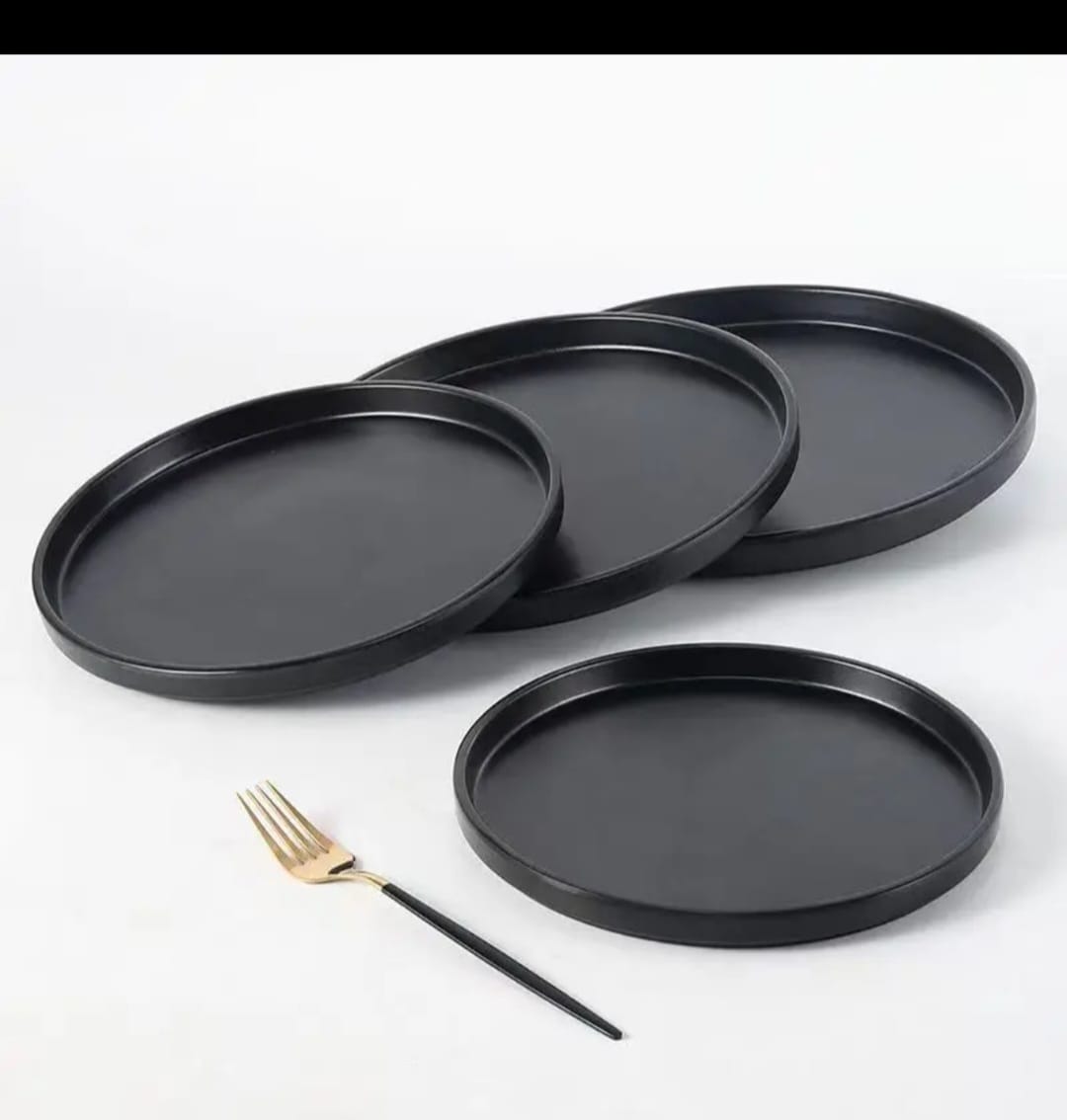 6pcs Black Ceramic Plates