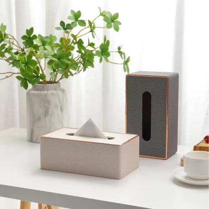 Leather & Gold Tissue Box