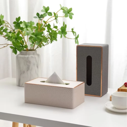 Leather & Gold Tissue Box