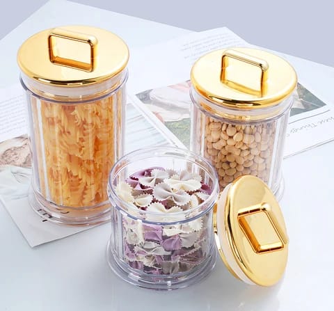 3 Piece Acrylic Storage Jar Set
