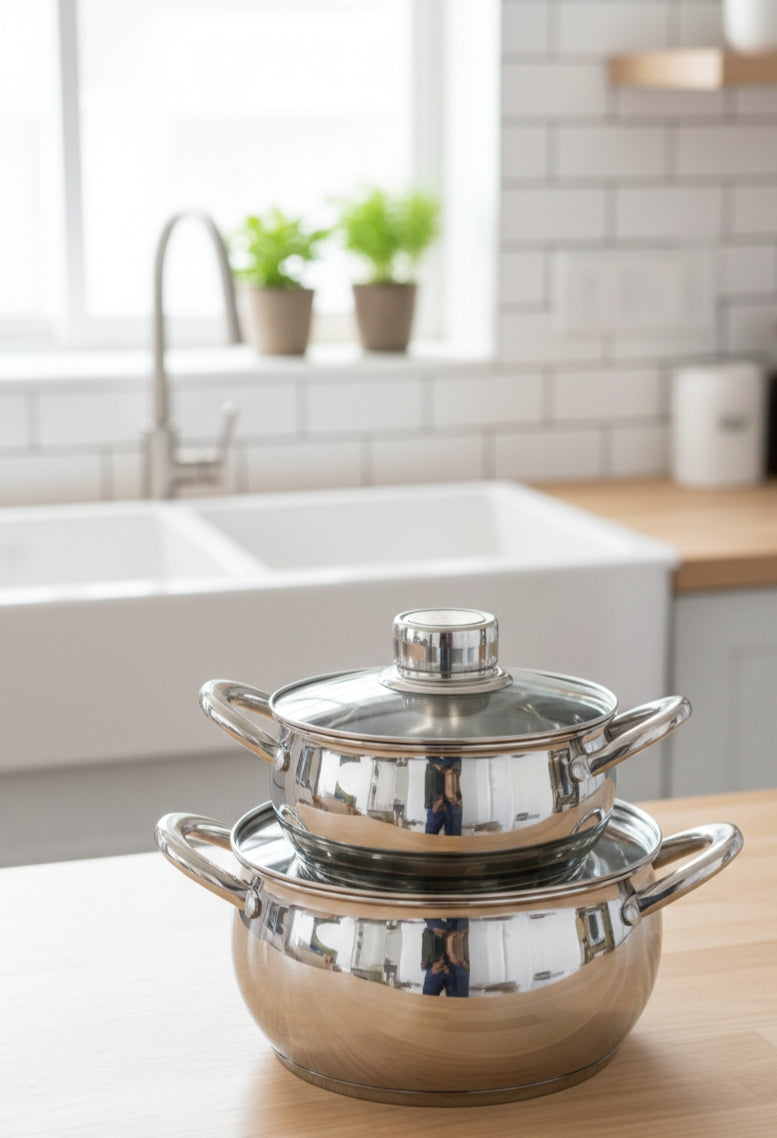 6Pcs Stainless Steel Sufuria Set