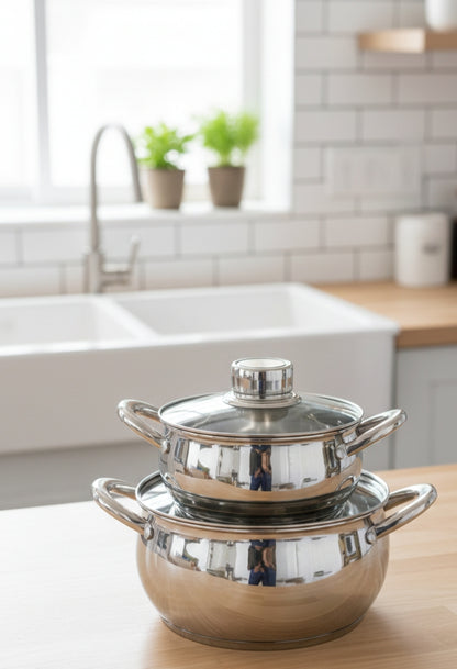 6Pcs Stainless Steel Sufuria Set