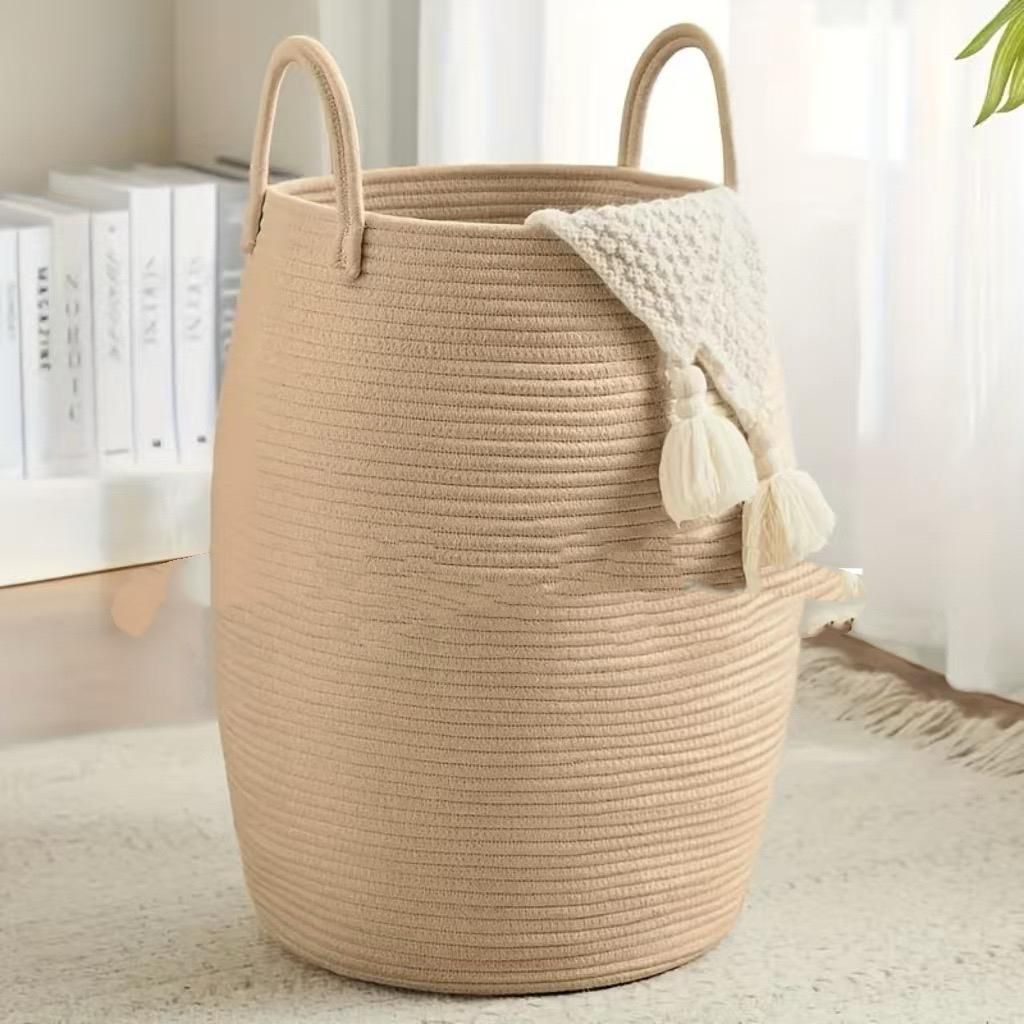 Cotton Rope Storage Basket With Handles