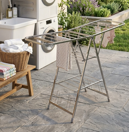 Movable Foldable Laundry Drying Rack