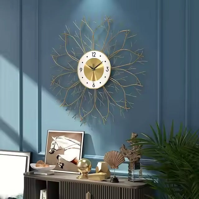 Antique Pendulum Wall Clock – Large Square Metal Frame