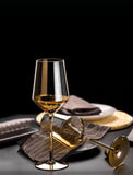 6Pcs Gold Shapely Medium Wine Glass 430ml