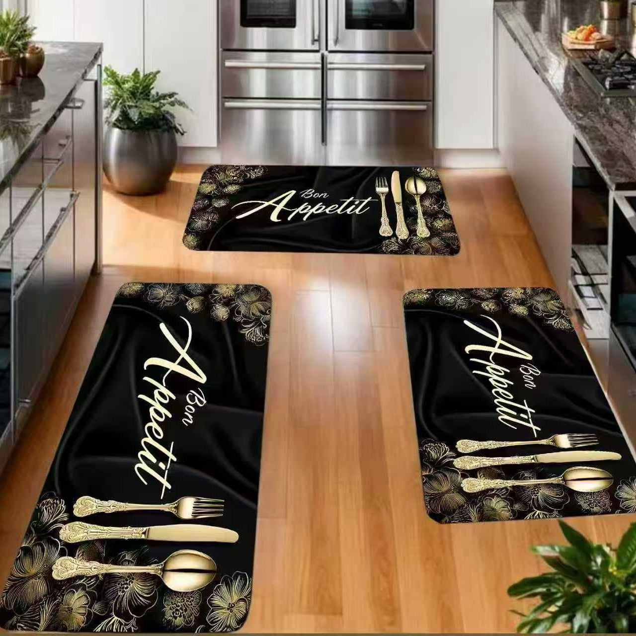 3 Piece Rubber Kitchen Mat Set