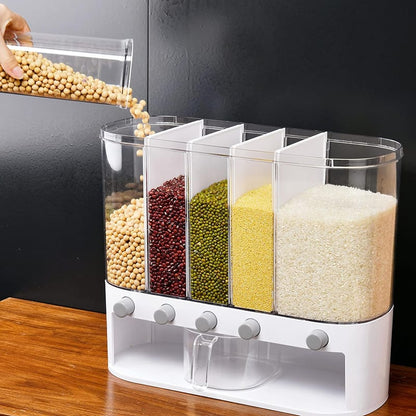 Acrylic Partitioned Rice & Cereal Dispenser