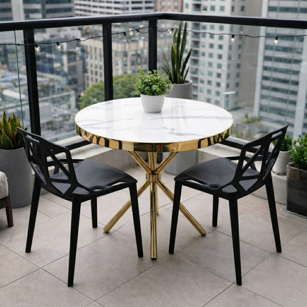 2 in 1 Round Marble Coffee Table