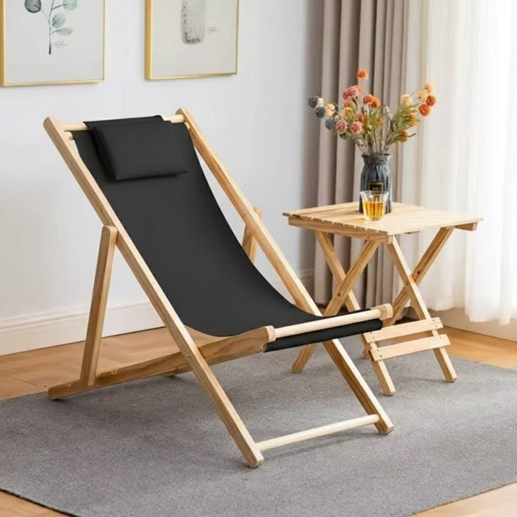 Wooden Folding Balcony Slatted Side Table