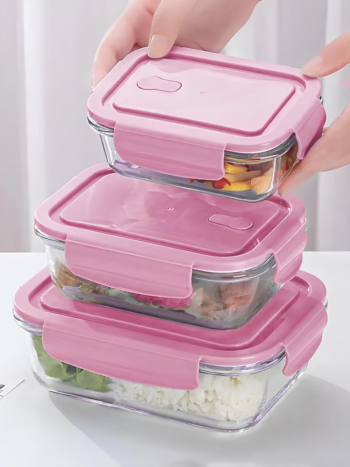 Borosilicate Glass Food Storage Containers with Lids