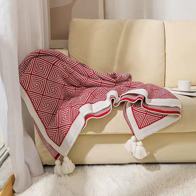 Bohemian knitted throw blankets