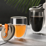 Double Wall Glass Cup With Airtight Lid