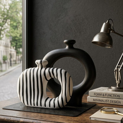 Midnight Loop Vase Ceramic Statement Décor Set