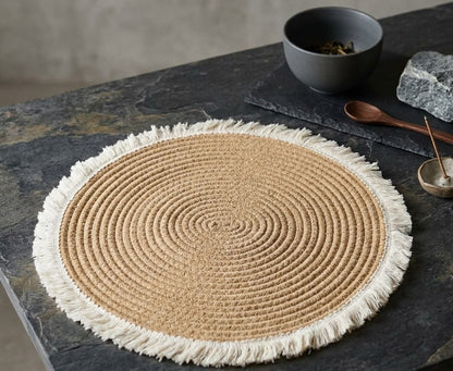 6Pcs Woven Table Mats with Tassels