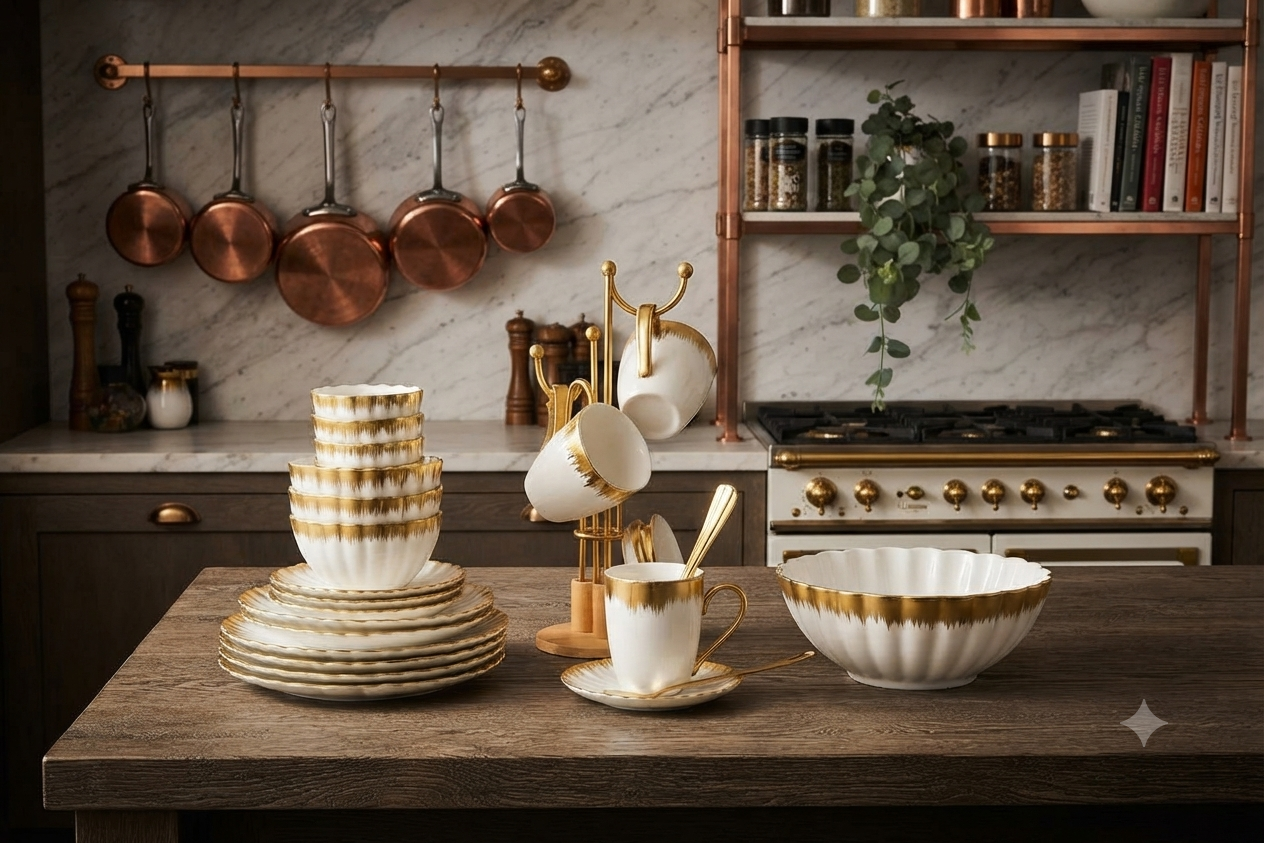 44 Piece Shell Dinner Set