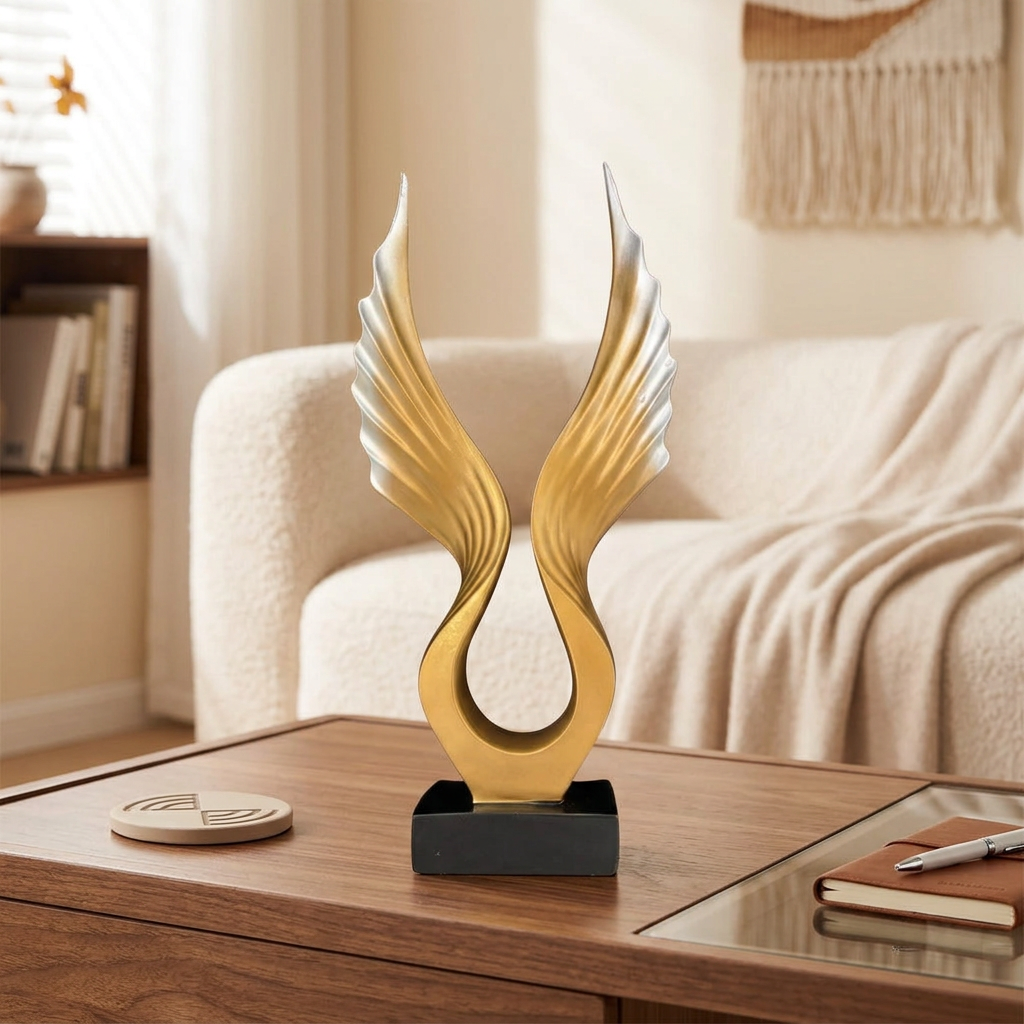 Resin Gold Eagle Wing Decorative Ornament