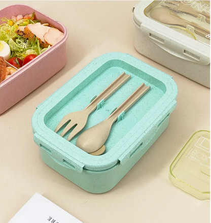 Bento Lunch Box with 2 Compartments and Spoon – 850ml