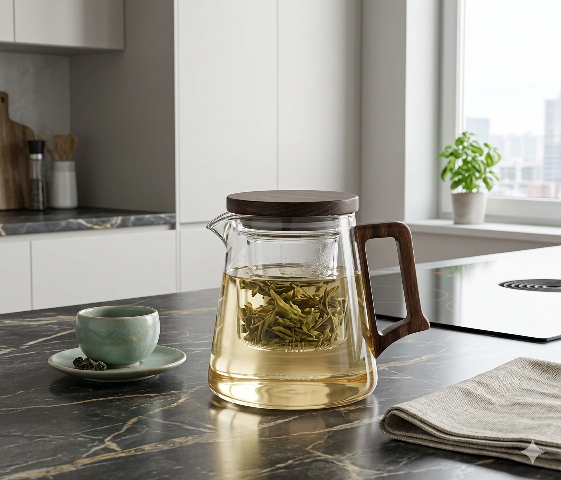 Borosilicate Teapot With Walnut Handle