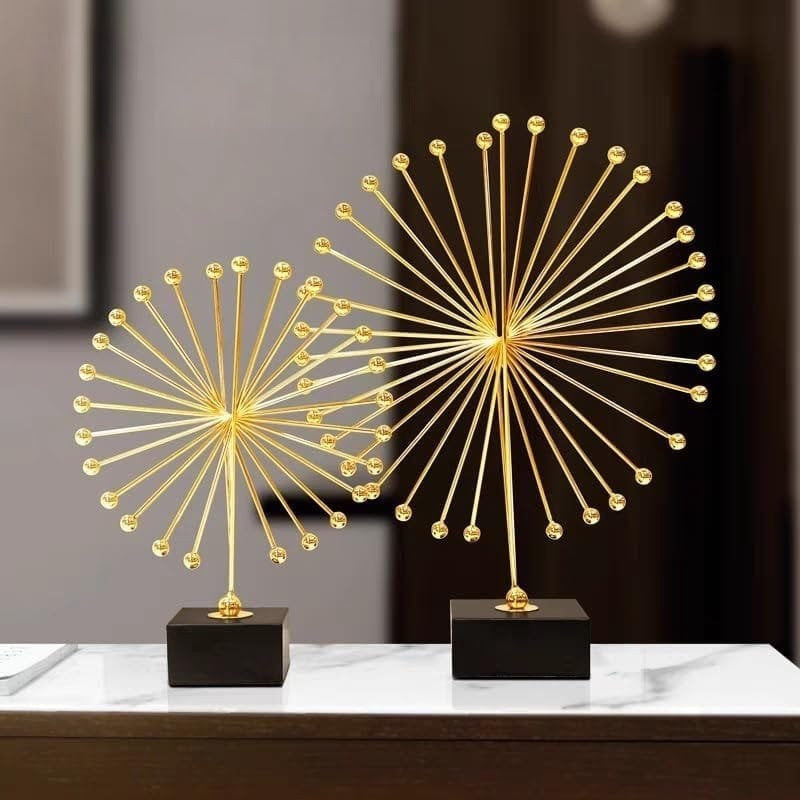Metal Abstract Spiked Sculpture For Office And Living Room