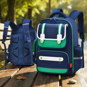 HP large capacity Oxford children school bag measuring 41 × 30 × 16 cm for books, stationery, lunch, and school essentials.